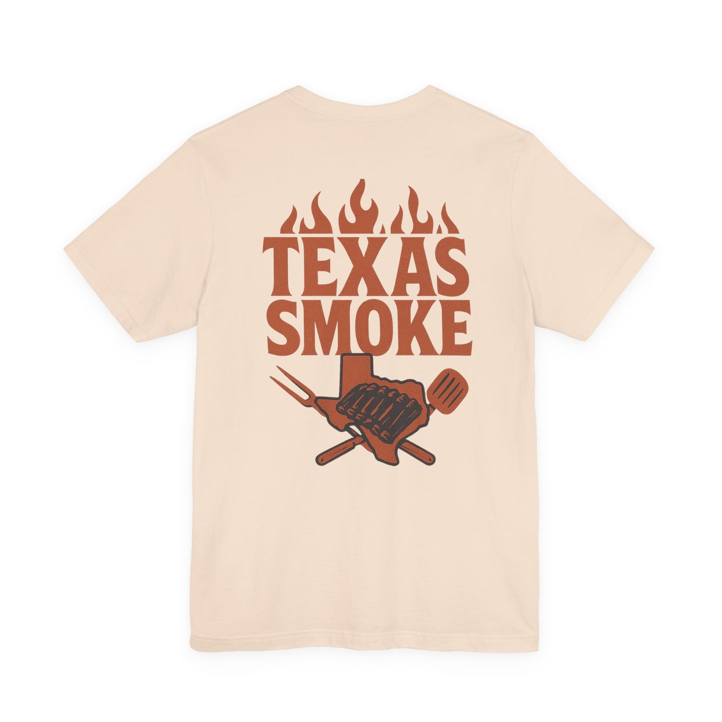 Soft cream Texas Smoke graphic tee with western BBQ design