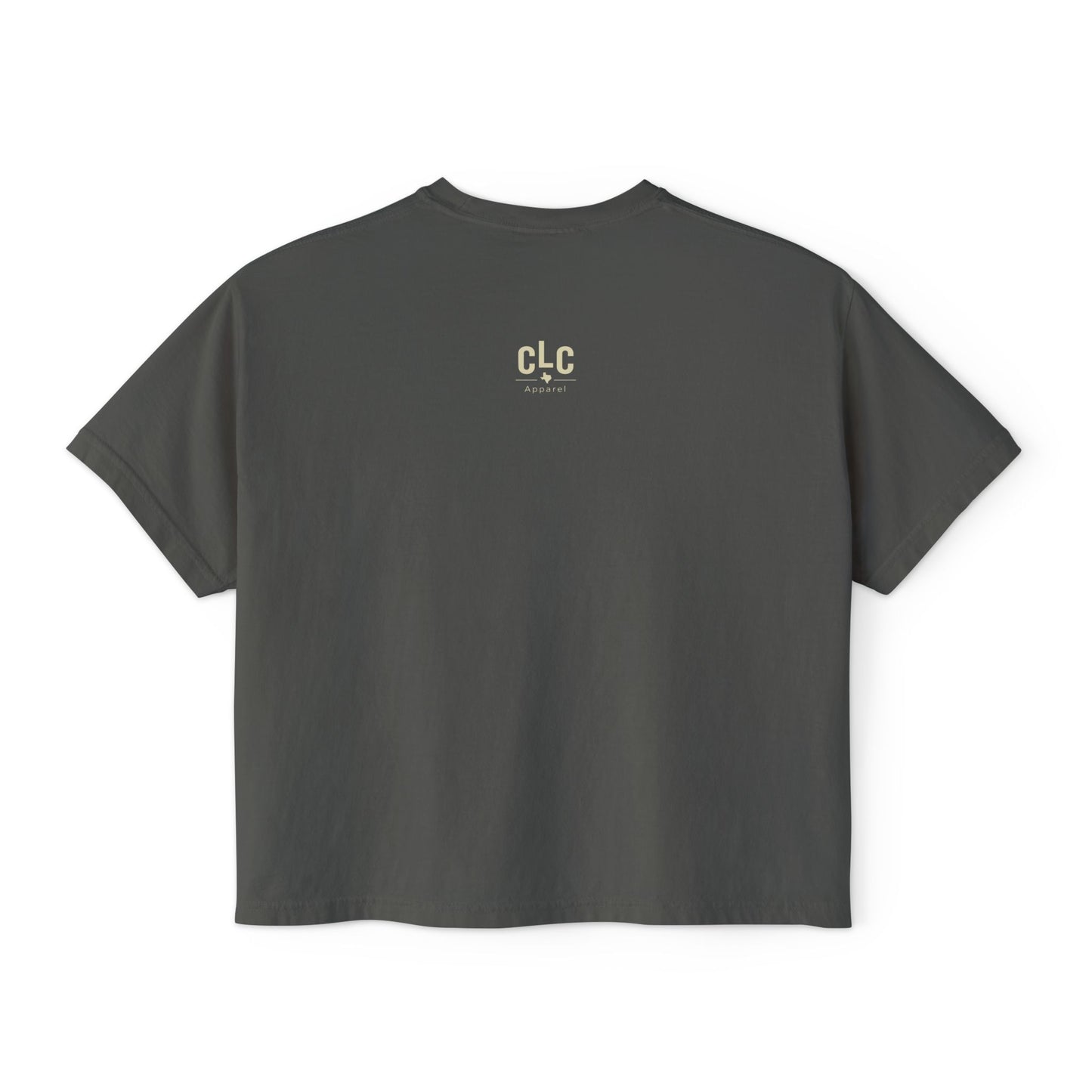 Wood-Smoked & Whiskey-Soaked boxy tee in pepper featuring vintage smoke and whiskey graphic