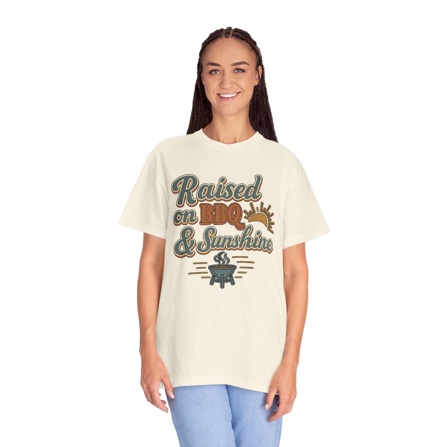 Ivory Raised on BBQ and Sunshine vintage graphic t-shirt