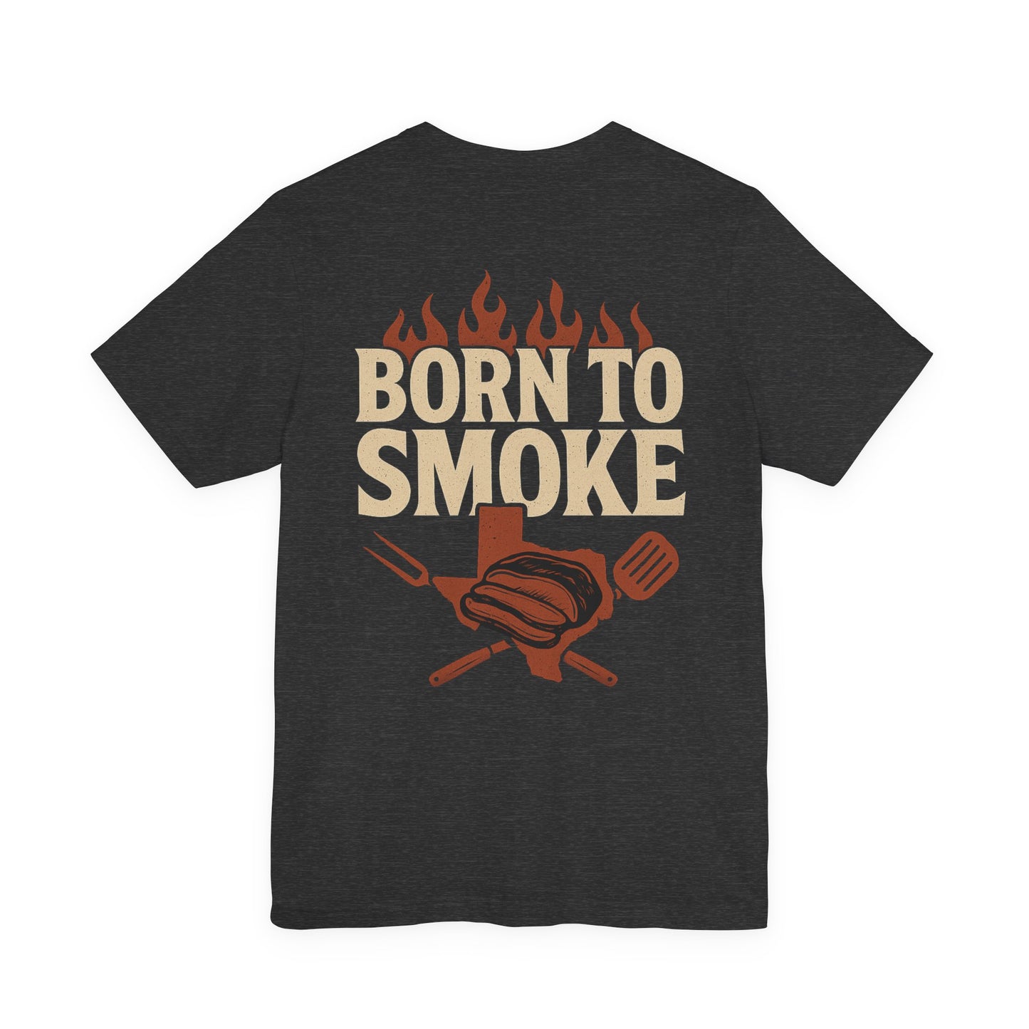 Born to Smoke pitmaster graphic tee in dark heather gray