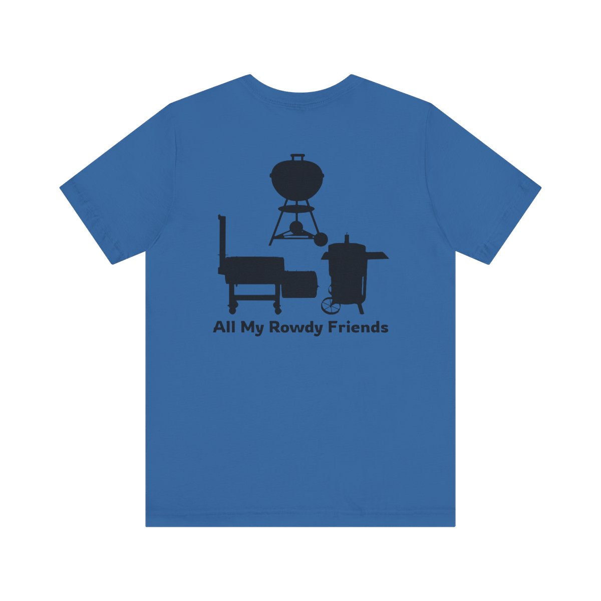 Columbia blue vintage BBQ shirt with smoker graphic