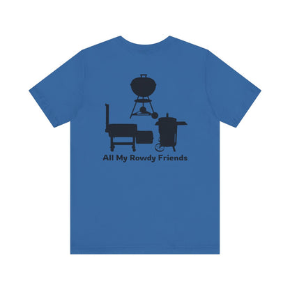 Columbia blue vintage BBQ shirt with smoker graphic