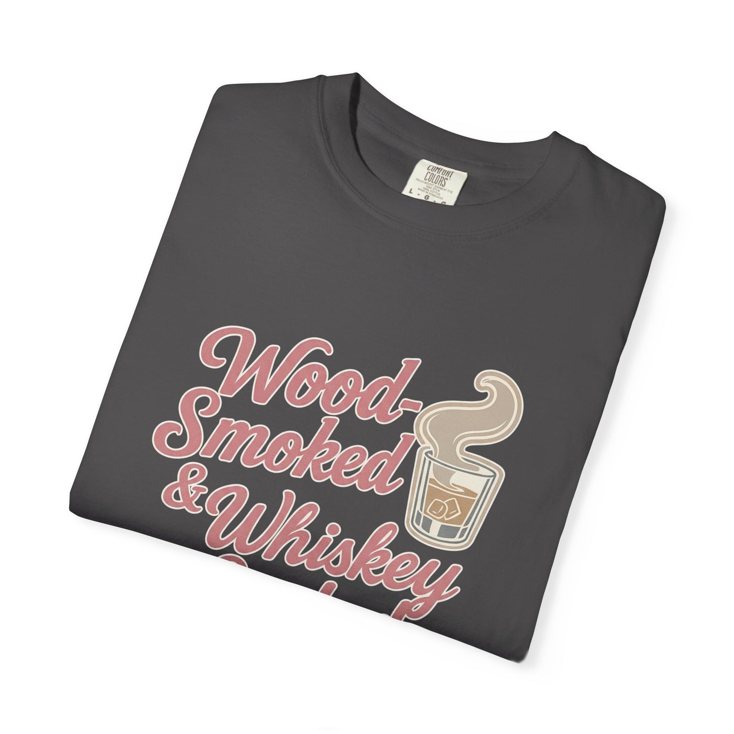 Wood-Smoked & Whiskey-Soaked graphic tee in Graphite
