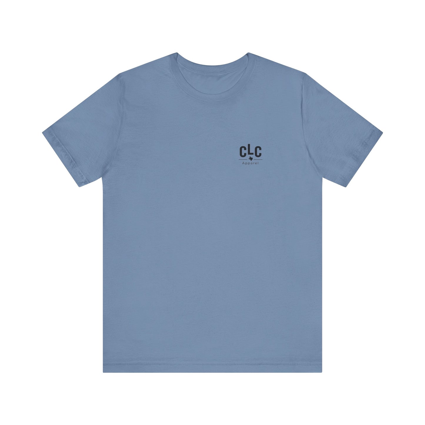 Steel blue BBQ t-shirt with All My Rowdy Friends smoker design