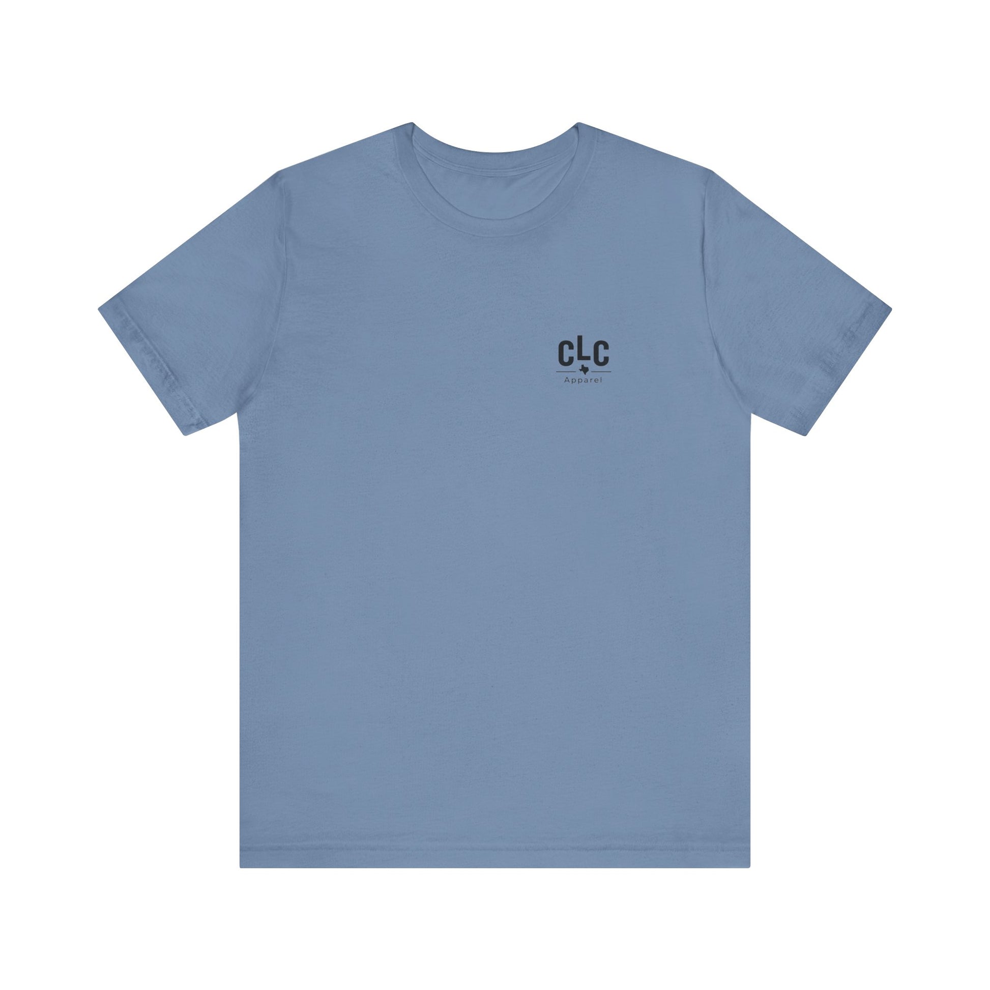 Steel blue BBQ t-shirt with All My Rowdy Friends smoker design