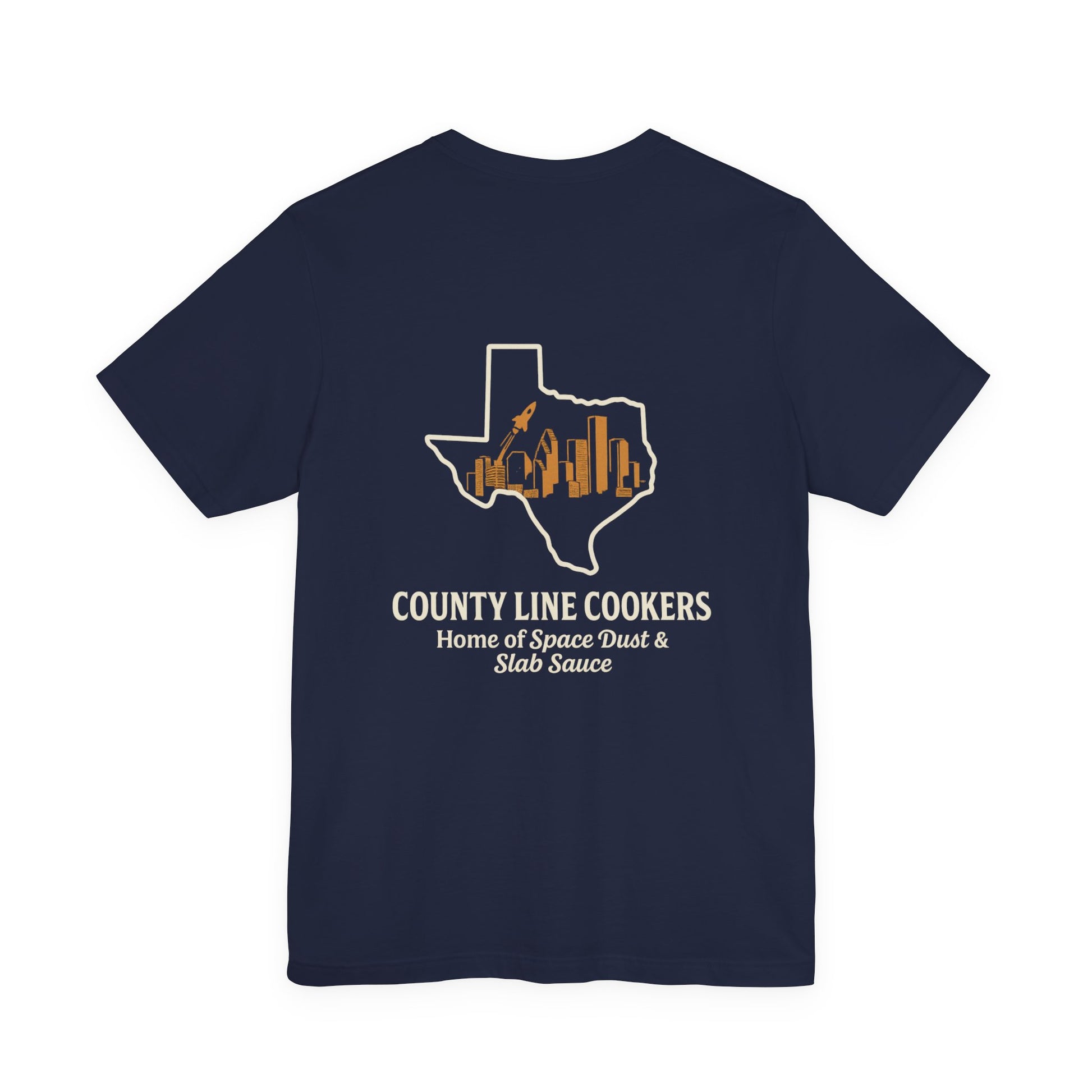 Navy Home of Space Dust & Slab Sauce County Line Cookers t-shirt