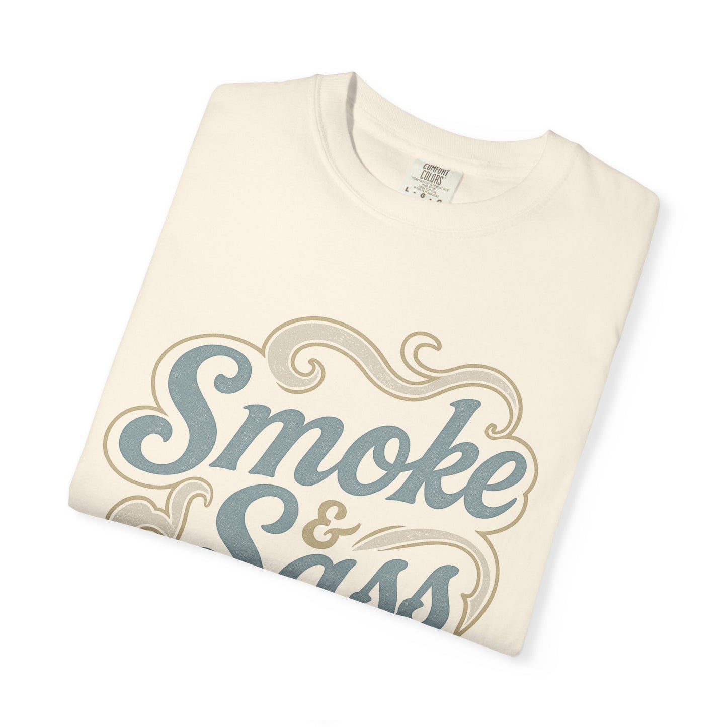 Ivory Smoke & Sass BBQ t-shirt with vintage western graphic