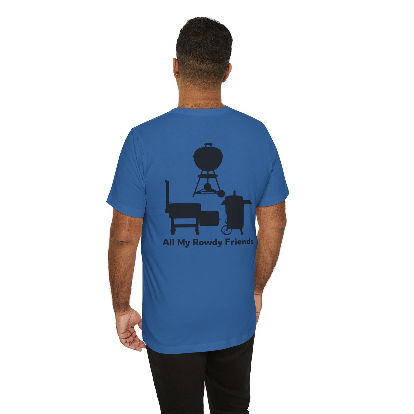 Columbia blue vintage BBQ shirt with smoker graphic