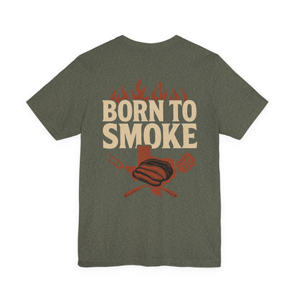 Born to Smoke Texas BBQ graphic shirt in military green