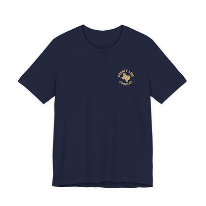Navy Home of Space Dust & Slab Sauce County Line Cookers t-shirt