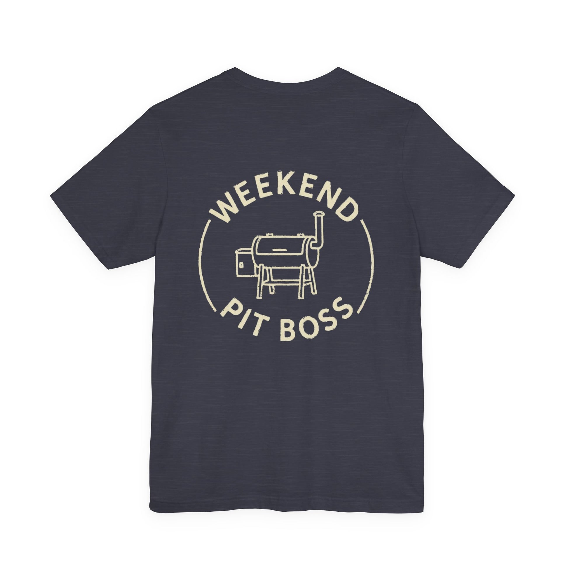 Weekend Pit Boss BBQ T-shirt on Dark Gray Heather Bella Canvas 3001