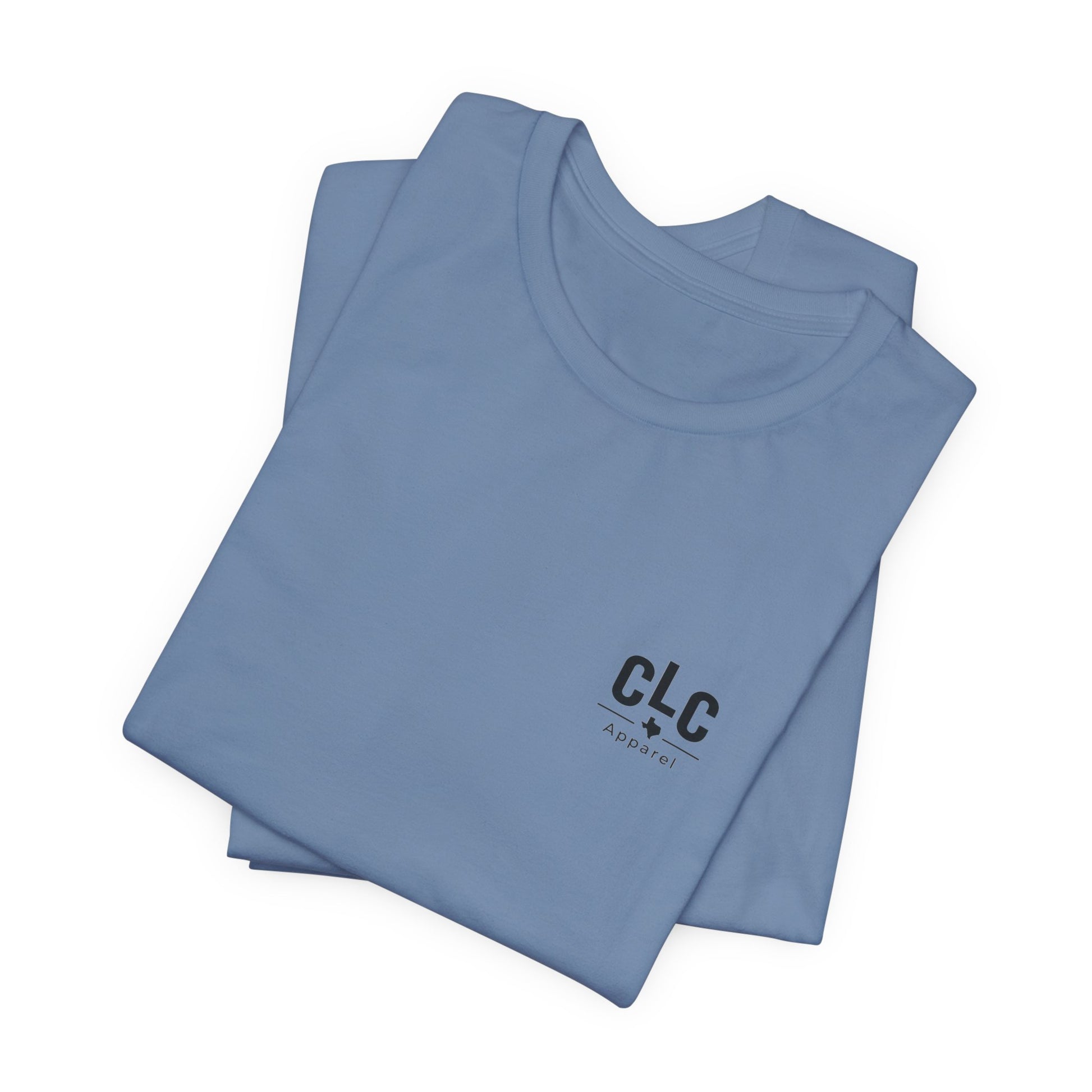 Steel blue BBQ t-shirt with All My Rowdy Friends smoker design