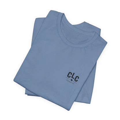 Steel blue BBQ t-shirt with All My Rowdy Friends smoker design