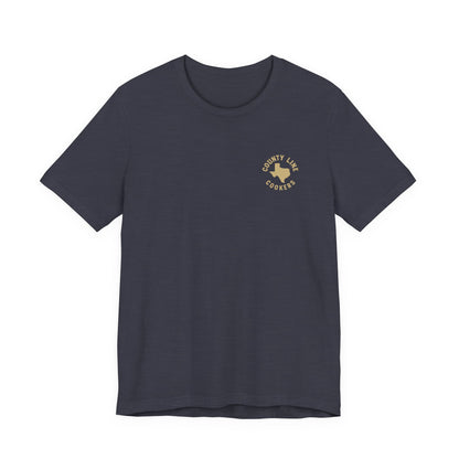 Houston Pit Legends Texas BBQ graphic tee in heather midnight navy