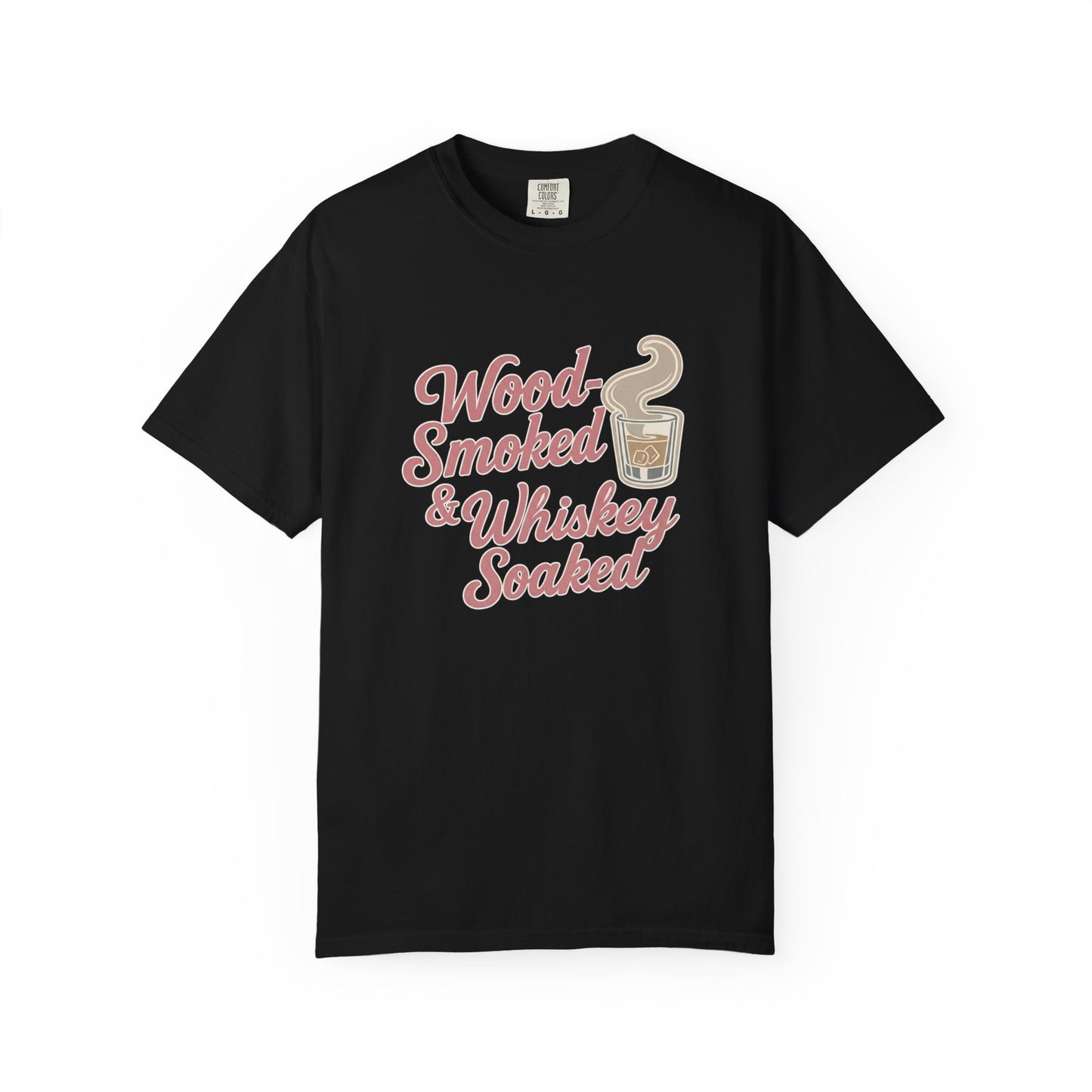 Wood-Smoked & Whiskey-Soaked t-shirt in Black, unisex fit