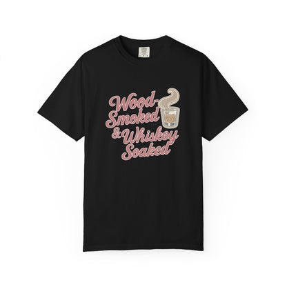 Wood-Smoked & Whiskey-Soaked t-shirt in Black, unisex fit