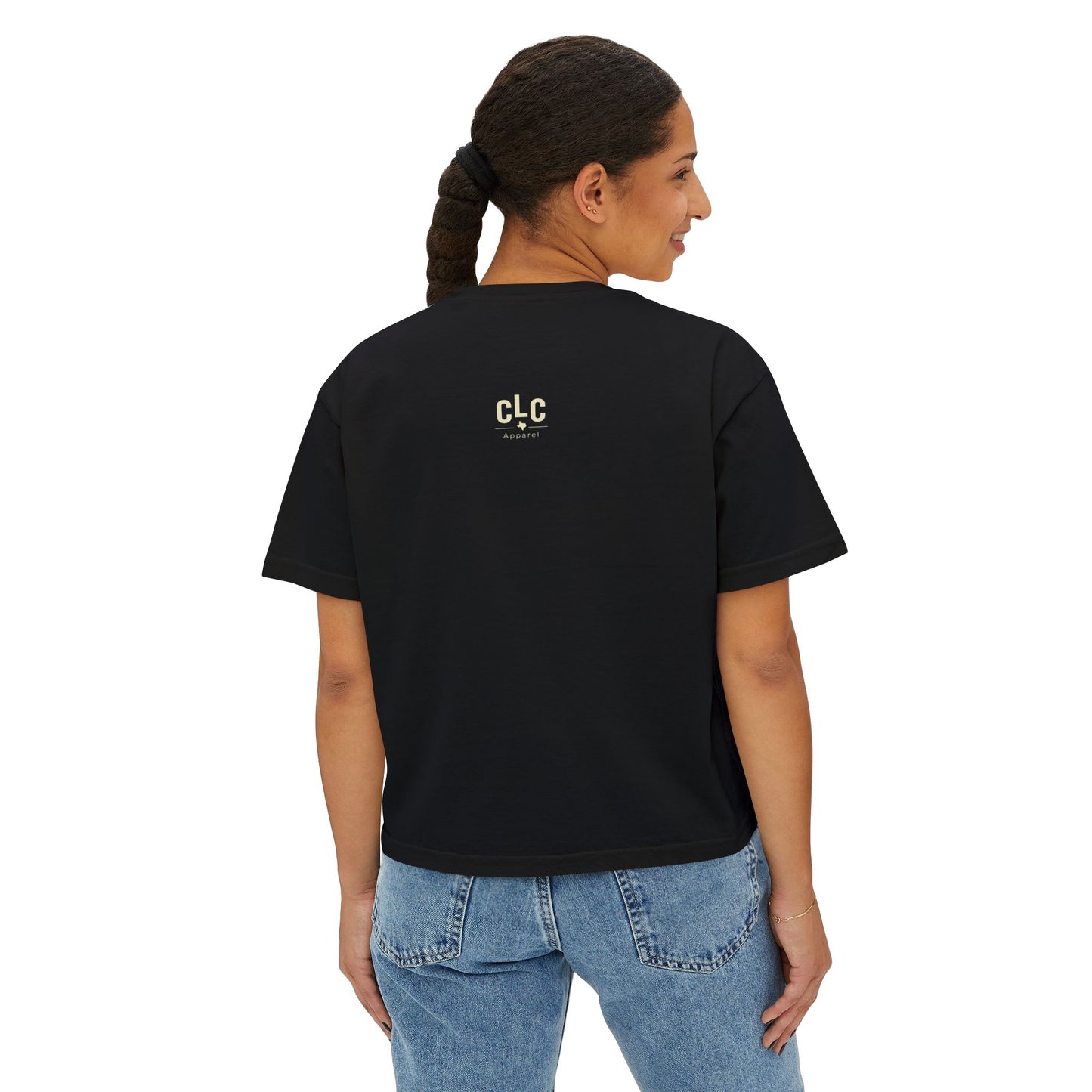 Wood-Smoked & Whiskey-Soaked boxy tee in black with vintage barbecue and whiskey graphic