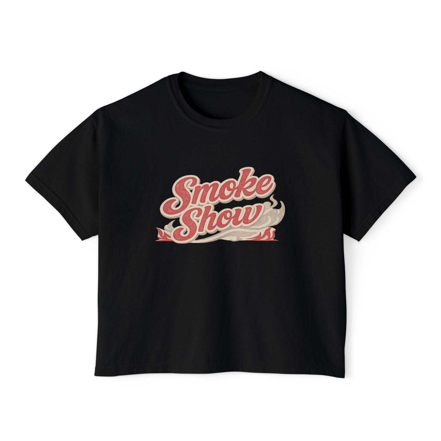 Smoke Show retro BBQ shirt printed on black Comfort Colors women’s tee