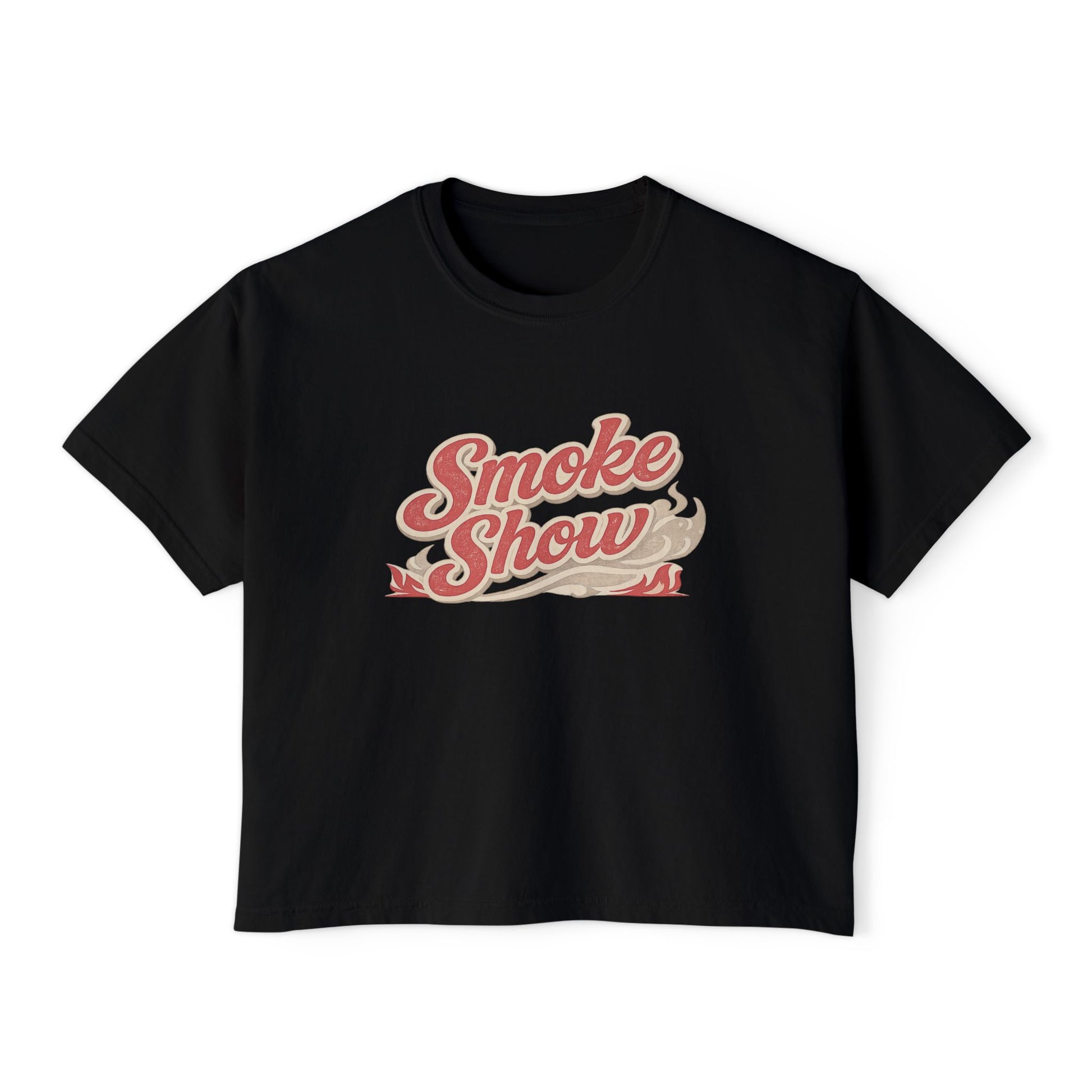 Smoke Show retro BBQ shirt printed on black Comfort Colors women’s tee
