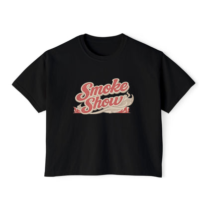 Smoke Show retro BBQ shirt printed on black Comfort Colors women’s tee